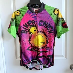 World Jerseys Chick On A Bike Cycling Jersey Large New With Tag